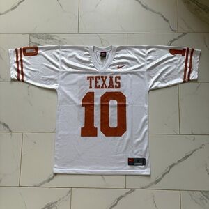 Vintage Y2K Texas Longhorns Nike Jersey #10 Vince Young Size Small White Orange
